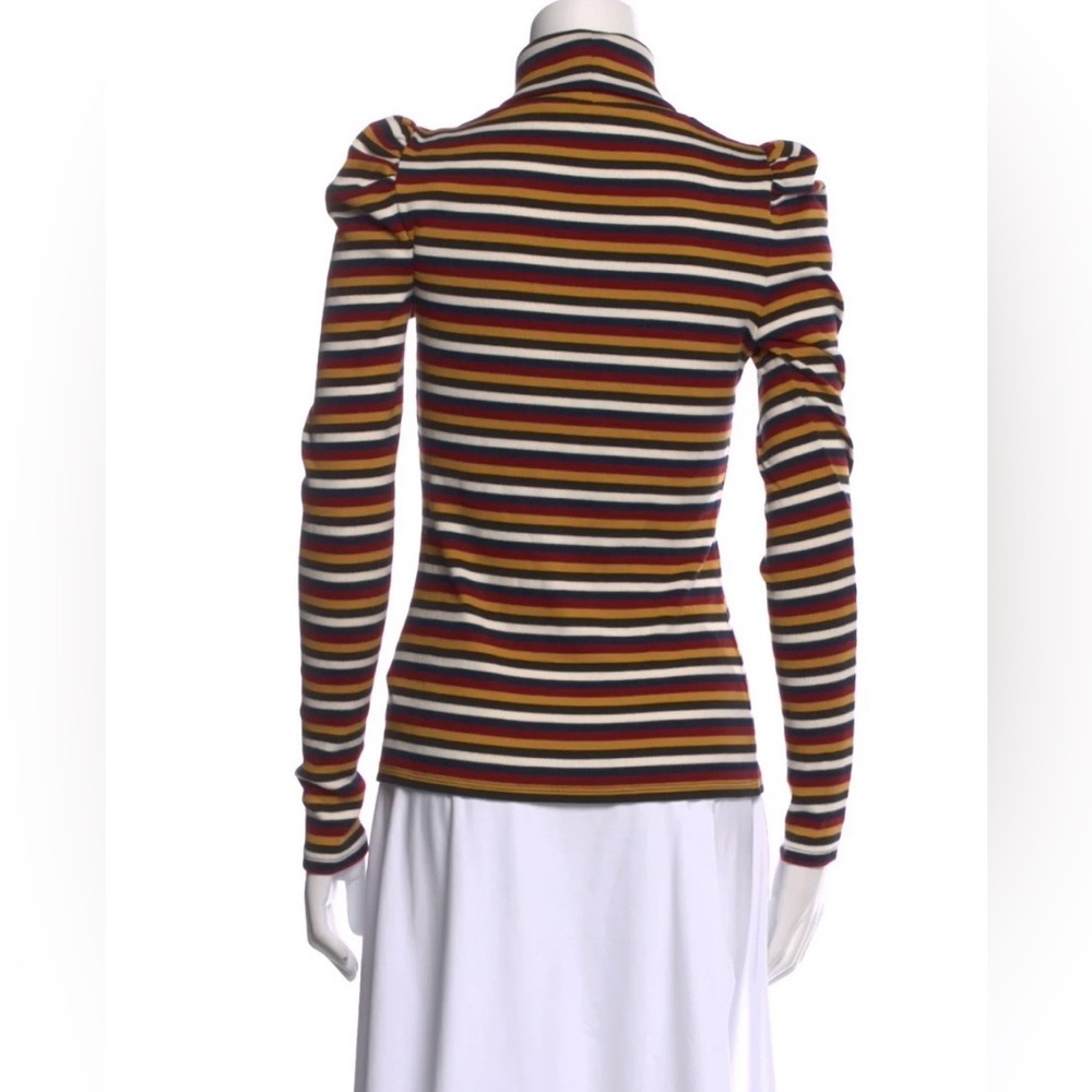 NWOT Veronica Beard Cedar Striped Puff Sleeve Multicolor Turtleneck Sweater - Picture 4 of 15